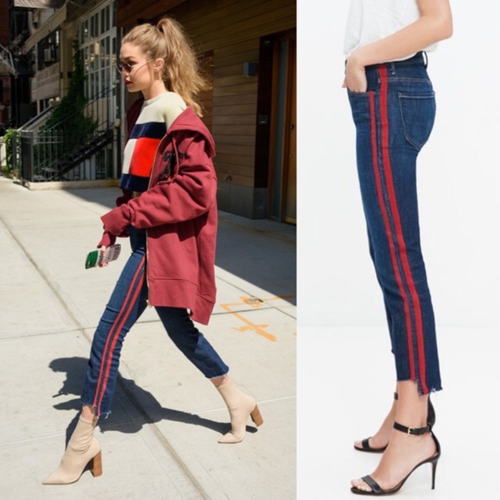 Mother Insider Step Crop Fray Jeans in Speed Racer